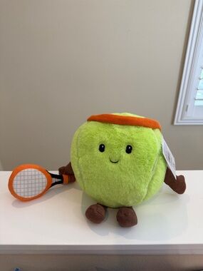 NWT 7” Tennis Ball Holding Raquet Plush by Linzy Toys
